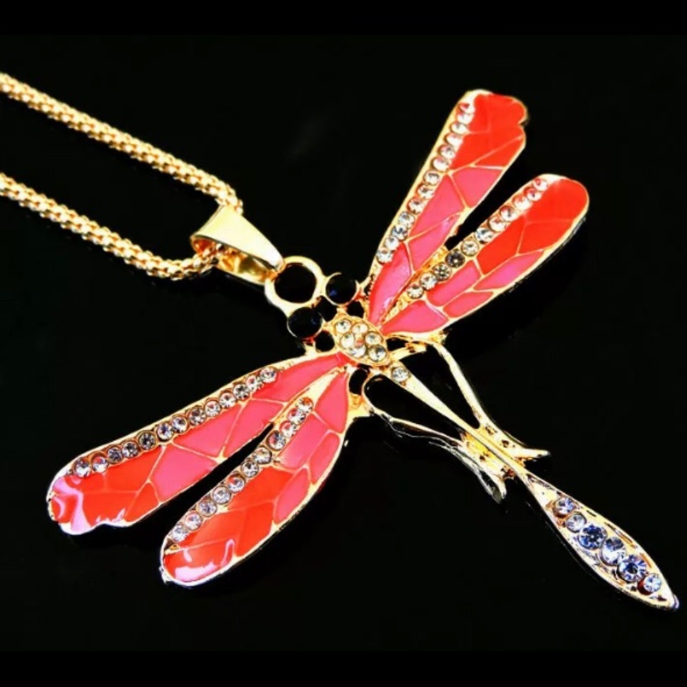 BETSEY JOHNSON~ DragonFLY Necklace - Picture 3 of 7